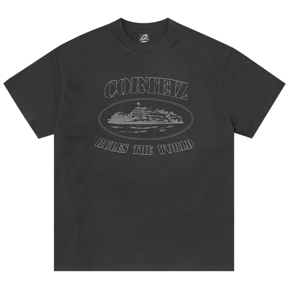 Corteiz Reflective Alcatraz Tee - Triple Black