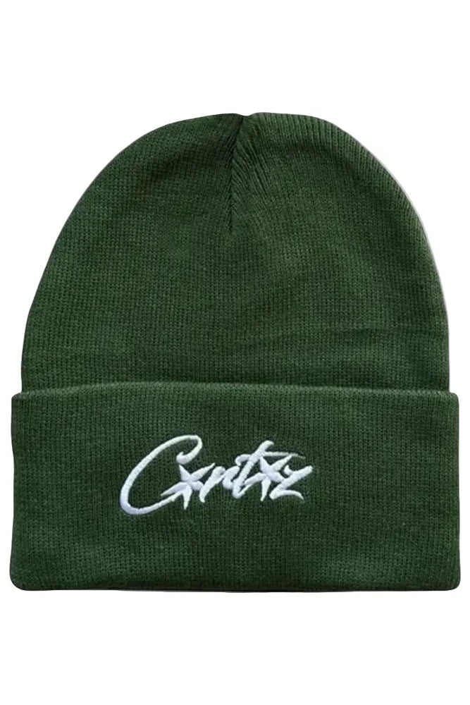 Corteiz Allstarz Folded Beanie Green