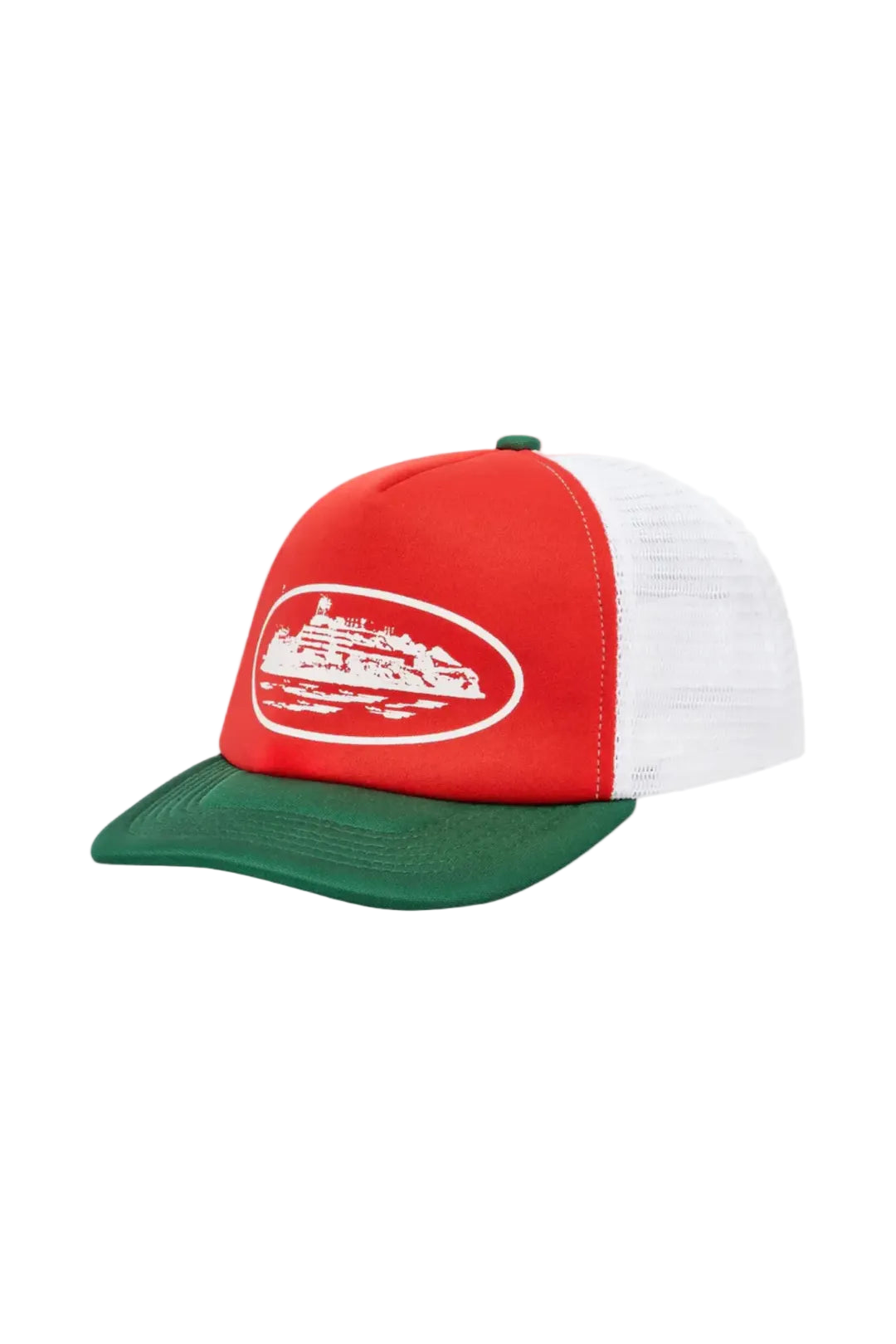 Corteiz Alcatraz Trucker Hat Red & Green