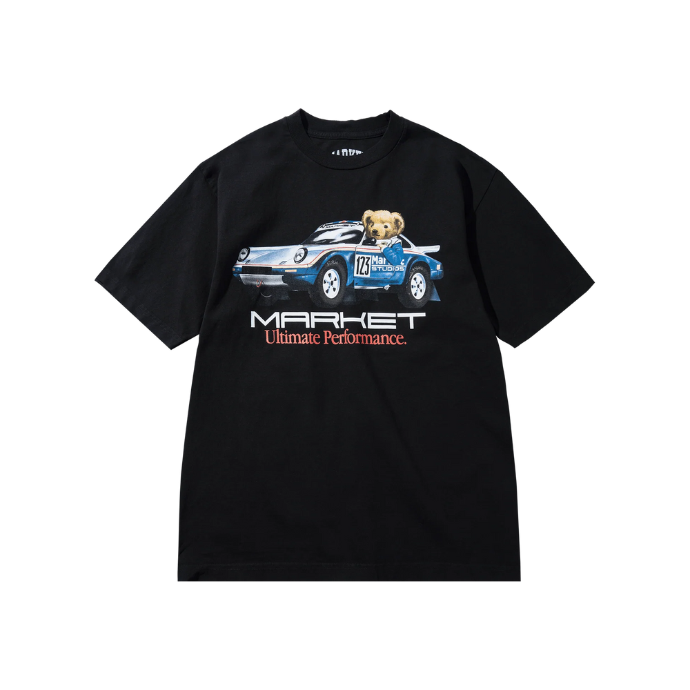Market Studios Ultimate Rally Bear Blue Car T-Shirt - Black