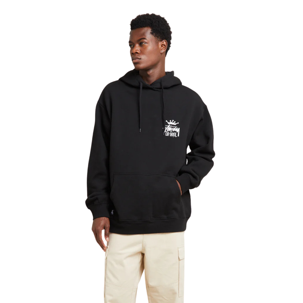 Stussy Old Skool Fleece Hoodie - Black