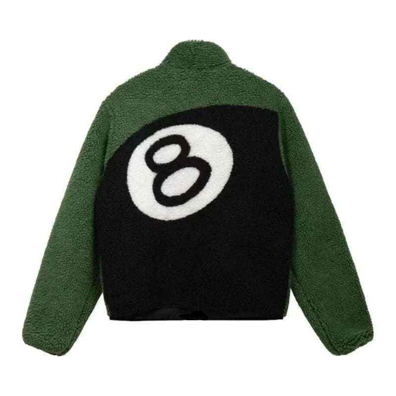 Stussy 8 Ball Sherpa Reversible Jacket - Green (Unisex)