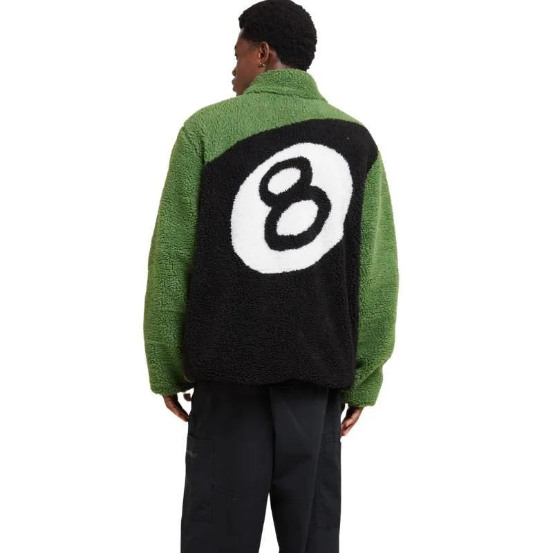 Stussy 8 Ball Sherpa Reversible Jacket - Green (Unisex)